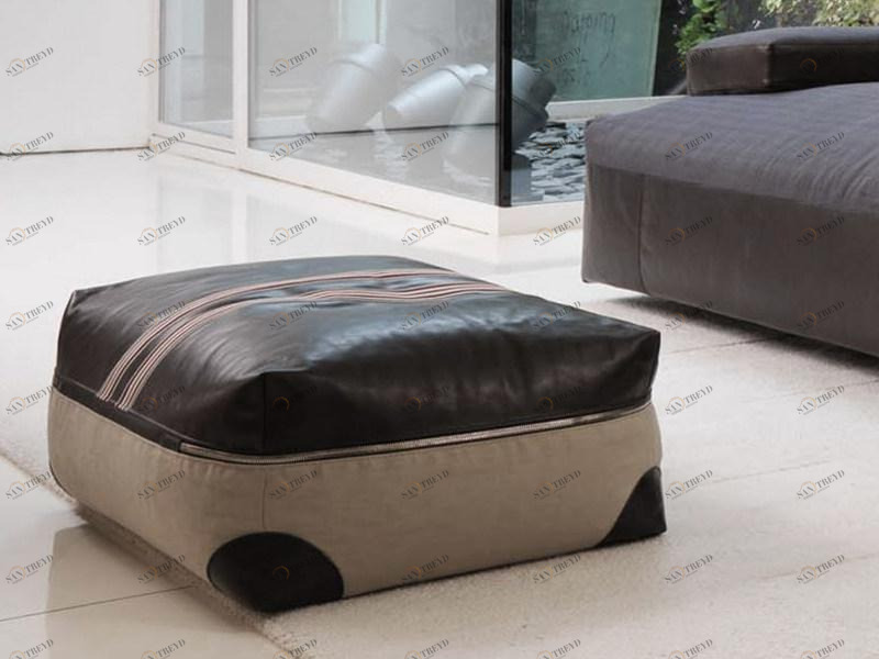 Désirée divani Мягкий пуф со съемным кожаным чехлом Stripe sun-id-1454990