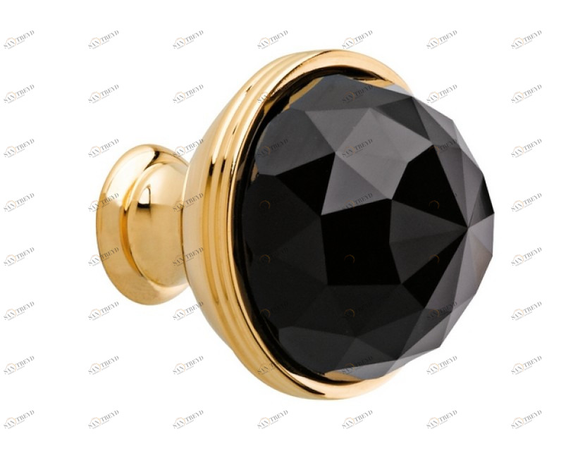 0Z5738.BN0.00 Ручка корпуса диаметром 34 мм с черным кристаллом Swarovski Золото 24К Mestre 