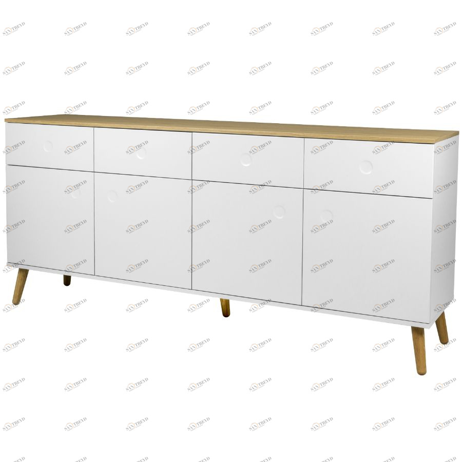 Сервант Tenzo Dot, 86х192х43 см, дуб, белый 1678454