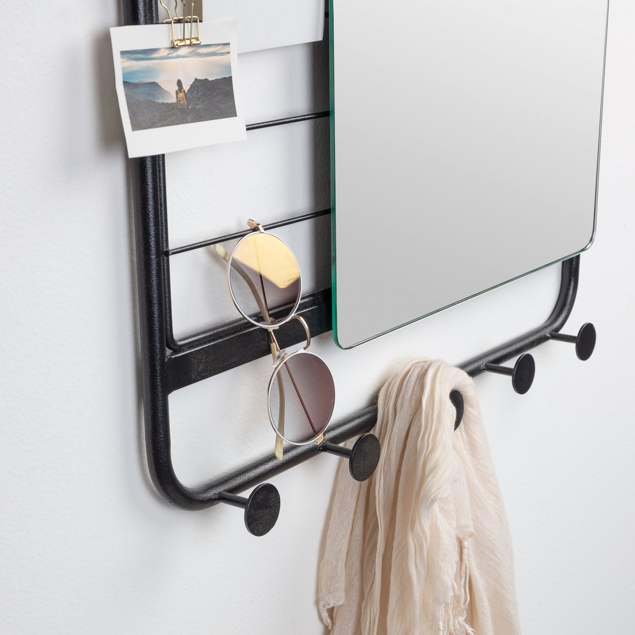 Зеркало-вешалка прямоугольное черное Stonak от La Forma LA FORMA ДИЗАЙНЕРСКИЕ 289171 Черный  - Вид №1