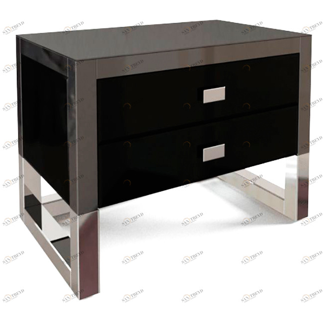 Тумбочка прикроватная зеркальная черная "Румми" GRAUM  304072 Зеркальный;черный 