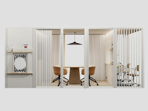 Модульный офисный остров из алюминия и стекла