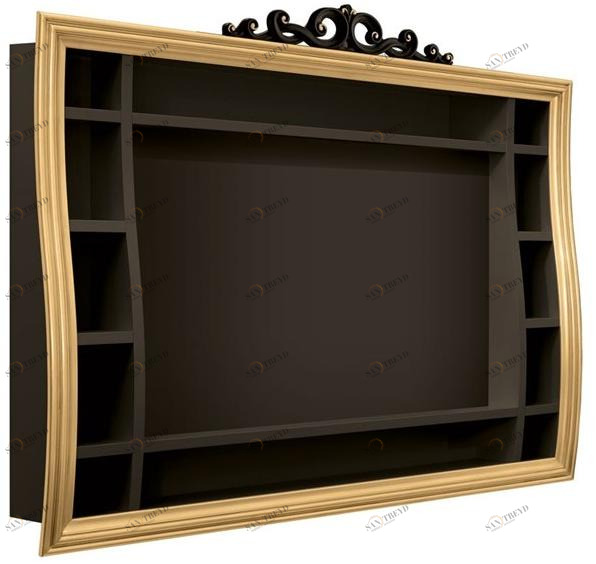 Carpanese Home Подвесной деревянный шкаф под ТВ с книжным шкафом Heritage 5041