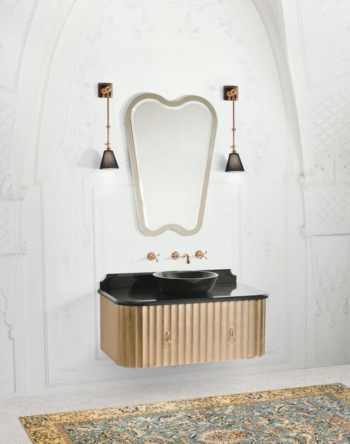 Gentry Home Тумба под умывальник из дерева одинарная подвесная с дверцами Charlotte sun-id-1369655 - Вид №1