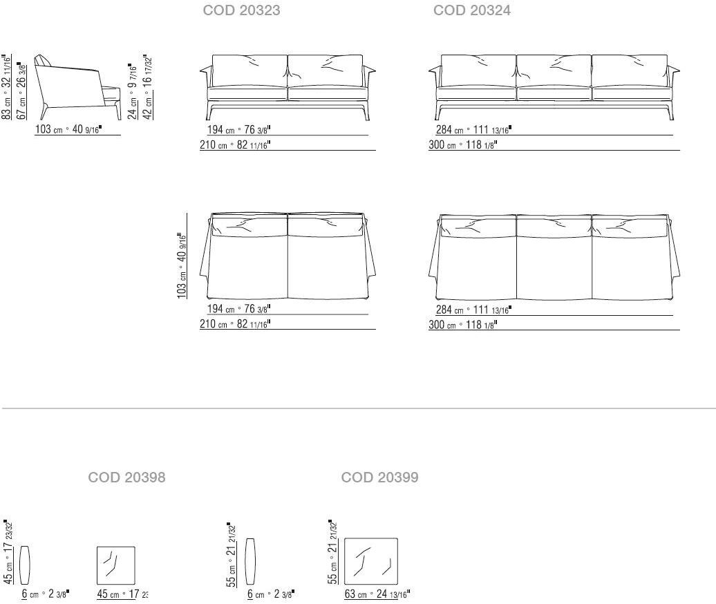 Flexform 3-х местный тканевый диван со съемным чехлом Isabel sun-id-1380282 - Вид №3