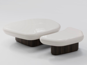 Низкий журнальный столик из лакированного дерева