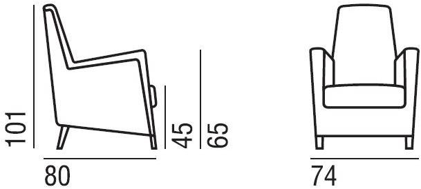 Verzelloni Съемное кожаное кресло с высокой спинкой Calvino sun-id-1462912 - Вид №7