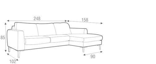 Sits Мягкий 3-х местный тканевый диван с шезлонгом Malin sun-id-1402489 - Вид №4