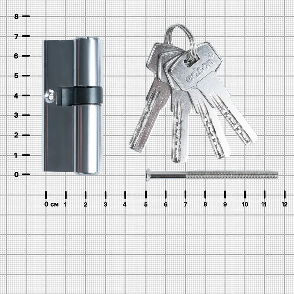 Цилиндр EDS-CYL 30x40 мм ключ/ключ цвет хром EDSON STLM-2035367 - Вид №3
