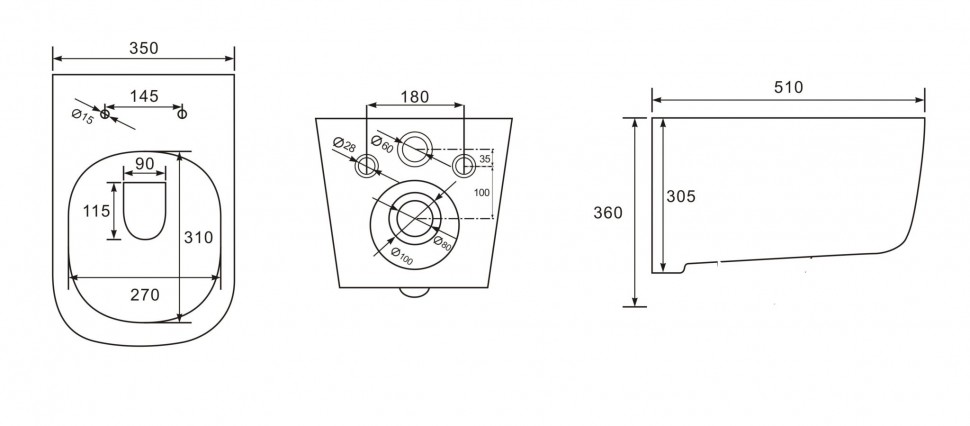 B2341 Унитаз подвесной LAB.Space  - Вид №2