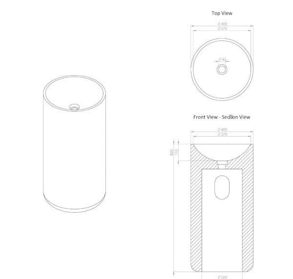 Каррарский мрамор круглый отдельно стоящий умывальник LUSSO Designo ARCH-00010492 - Вид №2