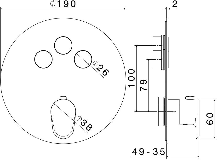 newform Смеситель для душа встраиваемый термостатический Nio sun-id-1508756 - Вид №5