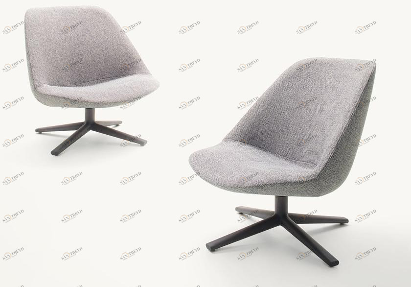 Paola Lenti Вращающееся кресло из ткани с 4 спицами Adele sun-id-1420898