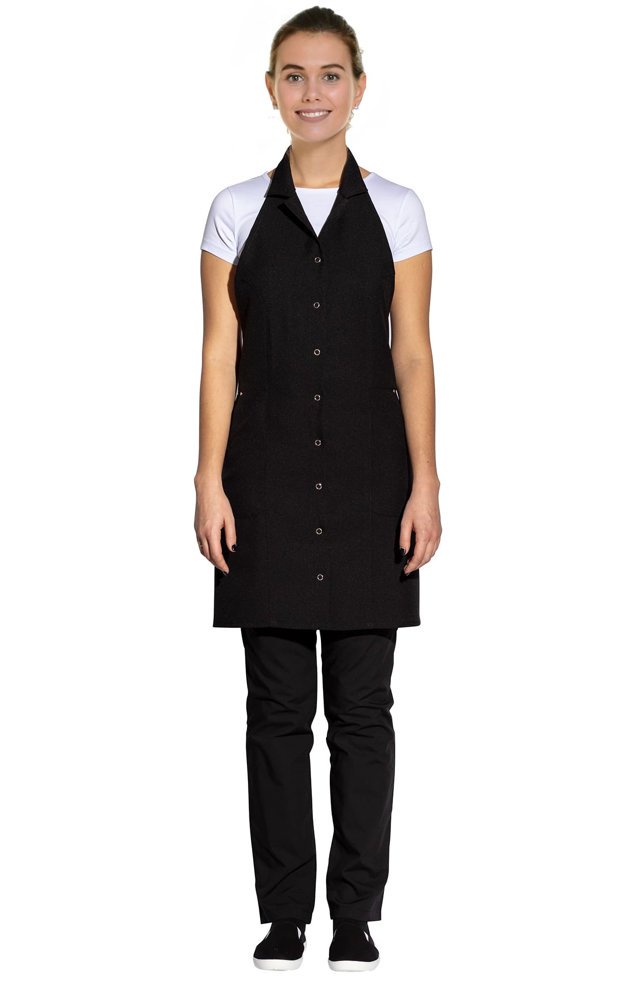 60720 Фартук с воротничком black (черный) DAKOTA  Одежда для горничных и уборщиц  размер  - Вид №3