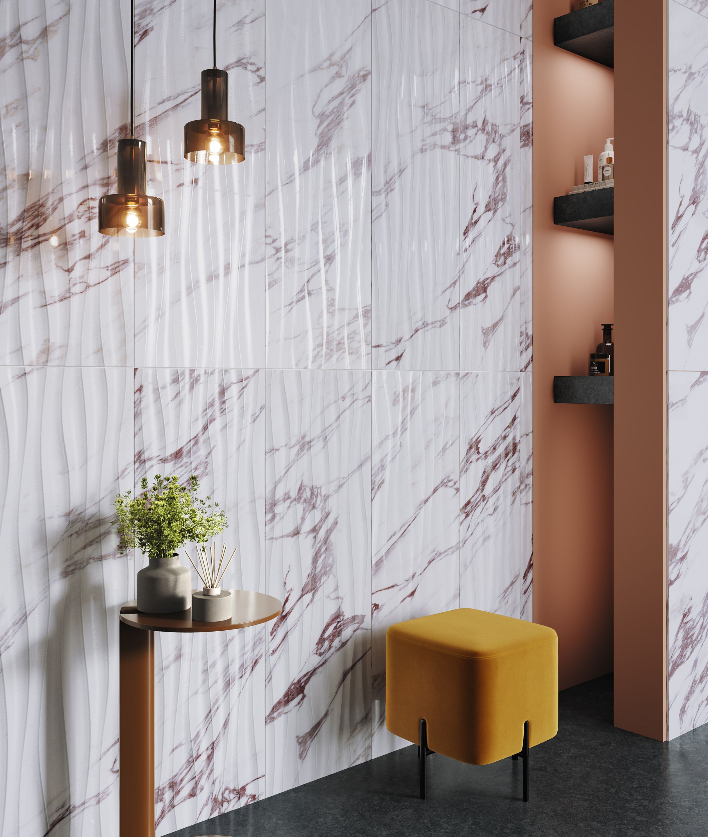 Пол / керамогранит с мраморным эффектом Kaleseramik ванная комната ARCH-00151941 - Вид №2