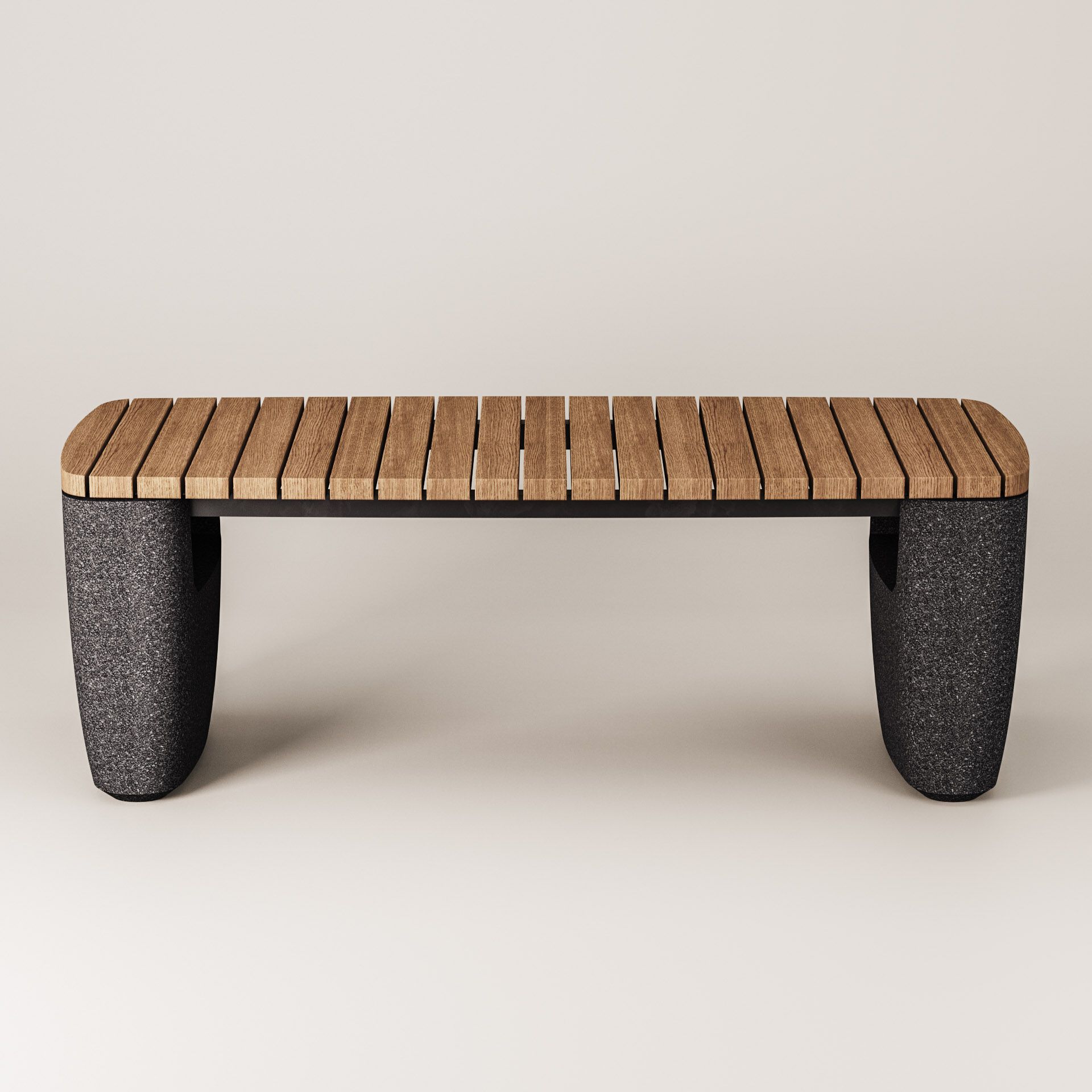 Прямоугольный стол для общественных мест из бетона и дерева Kremen ARCH-00055578 - Вид №7