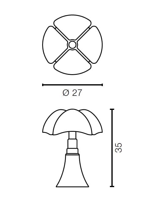 Беспроводная стальная и метакрилатная настольная лампа Martinelli Luce Летучая мышь ARCH-00136548 - Вид №4