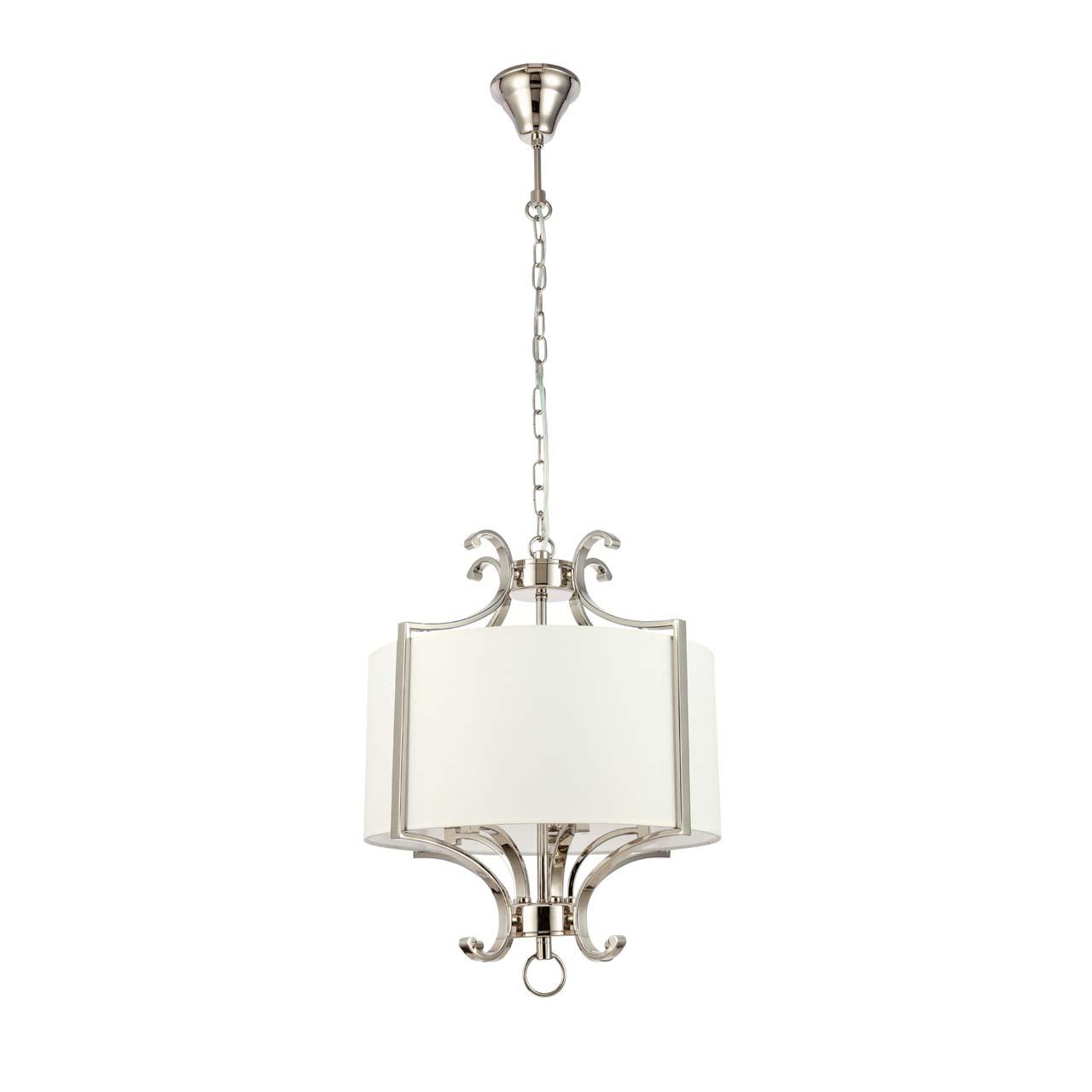 Подвесной светильник с абажуром белый Diolla SL1754.103.05 ST LUCE ДИЗАЙНЕРСКИЕ, DIOLLA 00-3890267 Белый;никель  - Вид №1