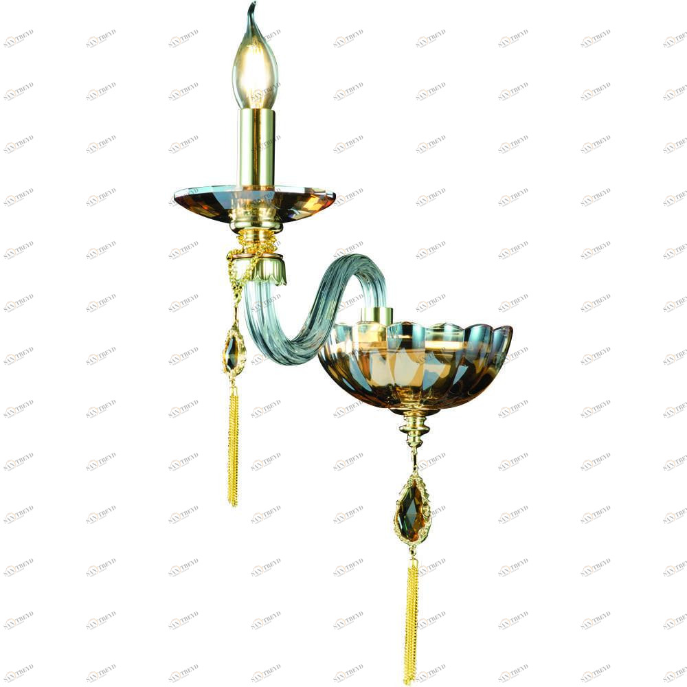 Бра Divinare Mona 5126/07 AP-1 DIVINARE СВЕЧА 078868 Золото;коричневый;прозрачный 