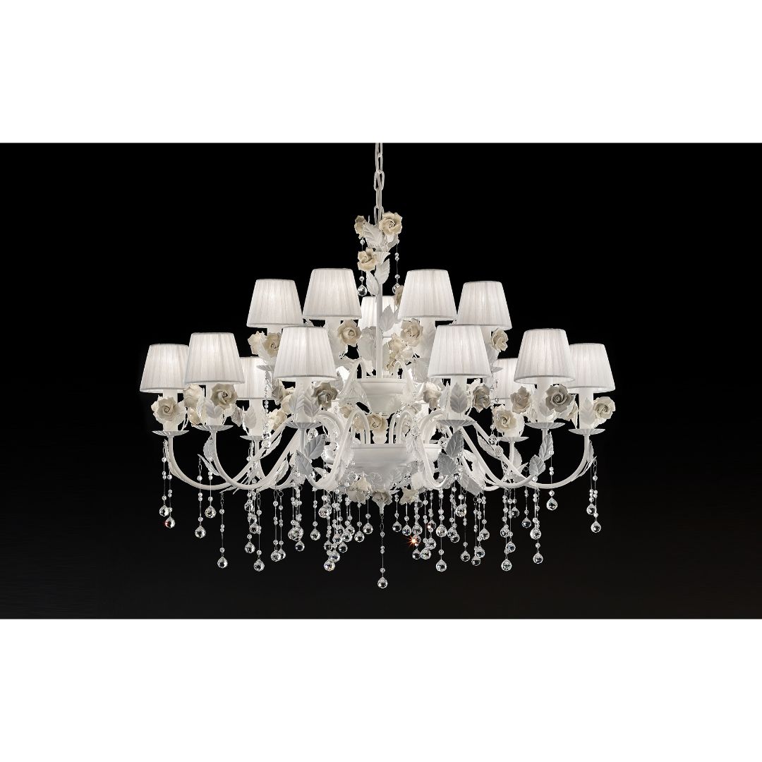 Masiero CERAMIC GARDEN 10+5 V95 большая люстра подвесная 116778 - Вид №1