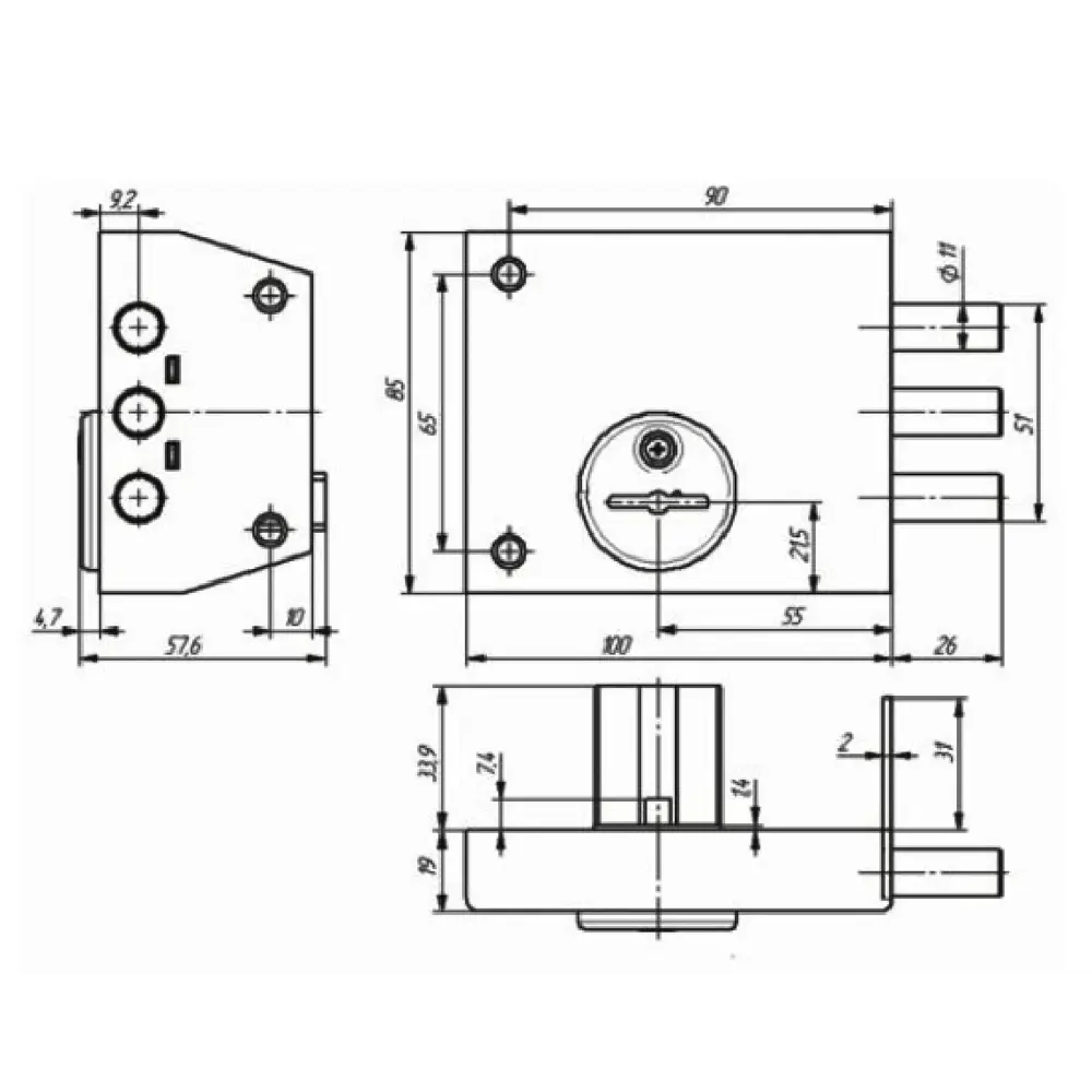 ЗЕНИТ ЗН-4-1 — накладной замок бронза для металлических и деревянных дверей 82490903 STLM-0028443 - Вид №4
