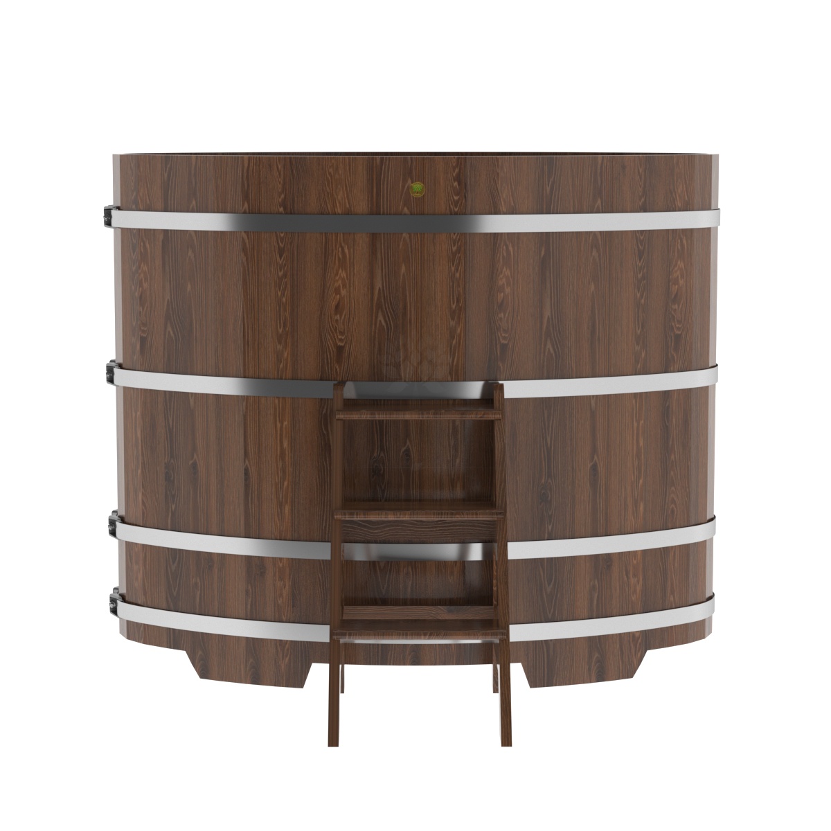 1296 Купель овальная из дуба 0,92х1,66х1,4 морёная Alyarus  - Вид №3