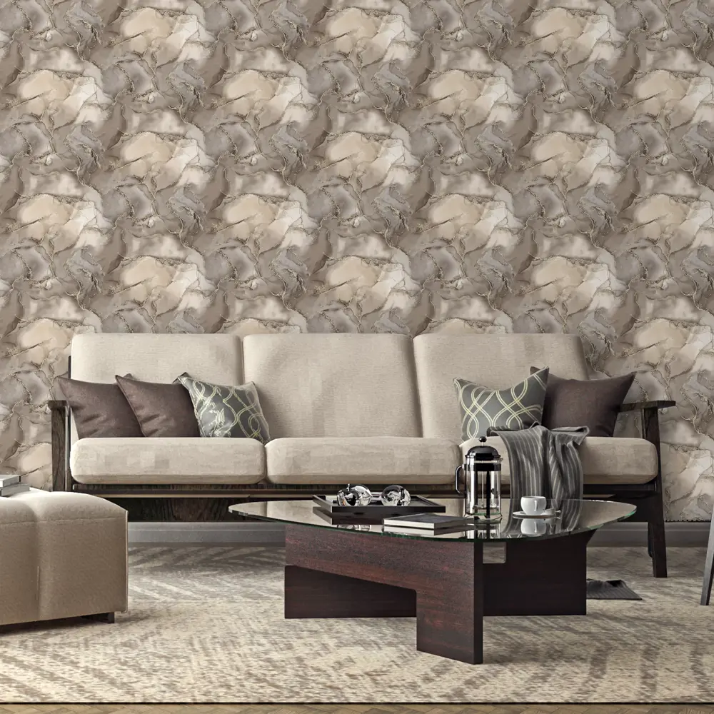 Флизелиновые обои ATELIERO Alicante - элегантный коричневый для стильного интерьера 84897606 STLM-0825059 - Вид №2