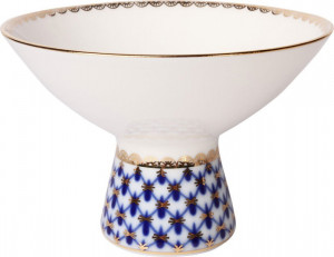 1046811 Императорский фарфоровый завод Ваза для мороженого "Кобальтовая сетка" Фарфор твердый
