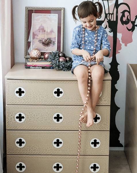 Комод детский с 4 ящиками и декором "Венеция" МАНДАРИН ВЕНЕЦИЯ 178667 Красный Santreyd - Вид №7