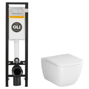Комплект инсталляции Oli Quadra с безободковым унитазом AM.PM Gem 89445570 STLM-2090917