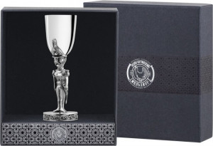 10643609 Кольчугино Рюмка "Солдатик" посеребренная полиров. с черн.+футляр 000000, -? Посеребрение