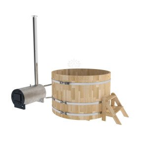 2109 Фурако из кедра D=1.5 с наружной печкой. Высота 1,0м. Исполнение "Сращенная". Alyarus