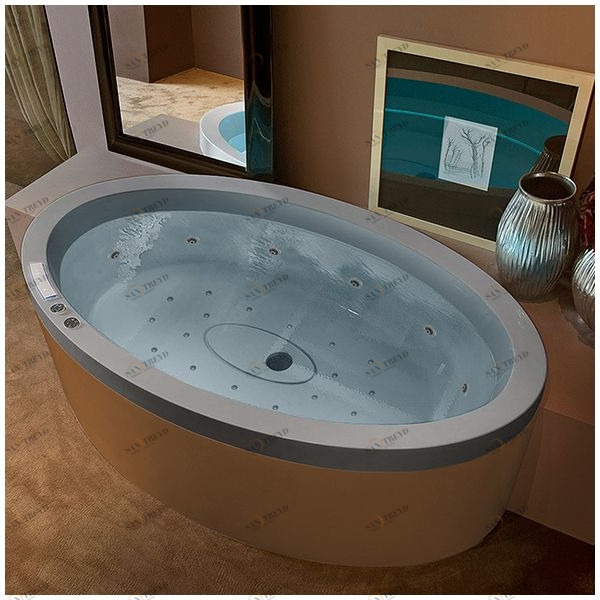 Ванна GRUPPO TREESSE Eos 190 AWA-V849N-SE серая с гидромассажем аэромассажем и дезинфекцией овальная AWAV849NSE