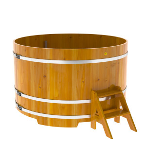 2239 Купель круглая из лиственницы Рустик d=1,80х1,1 натуральная Alyarus