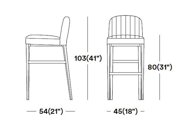 Мягкий табурет с подставкой для ног со спинкой Tirolo Париж ARCH-00086755 - Вид №2