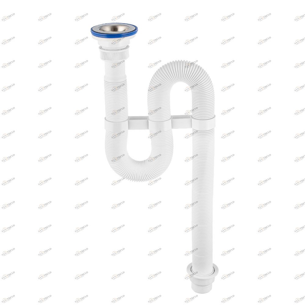 Сифон гофрированный "VIR" (30980312) с нерж.чашкой д.70мм (11/4"- д.40/50) 30980312 Santreyd 