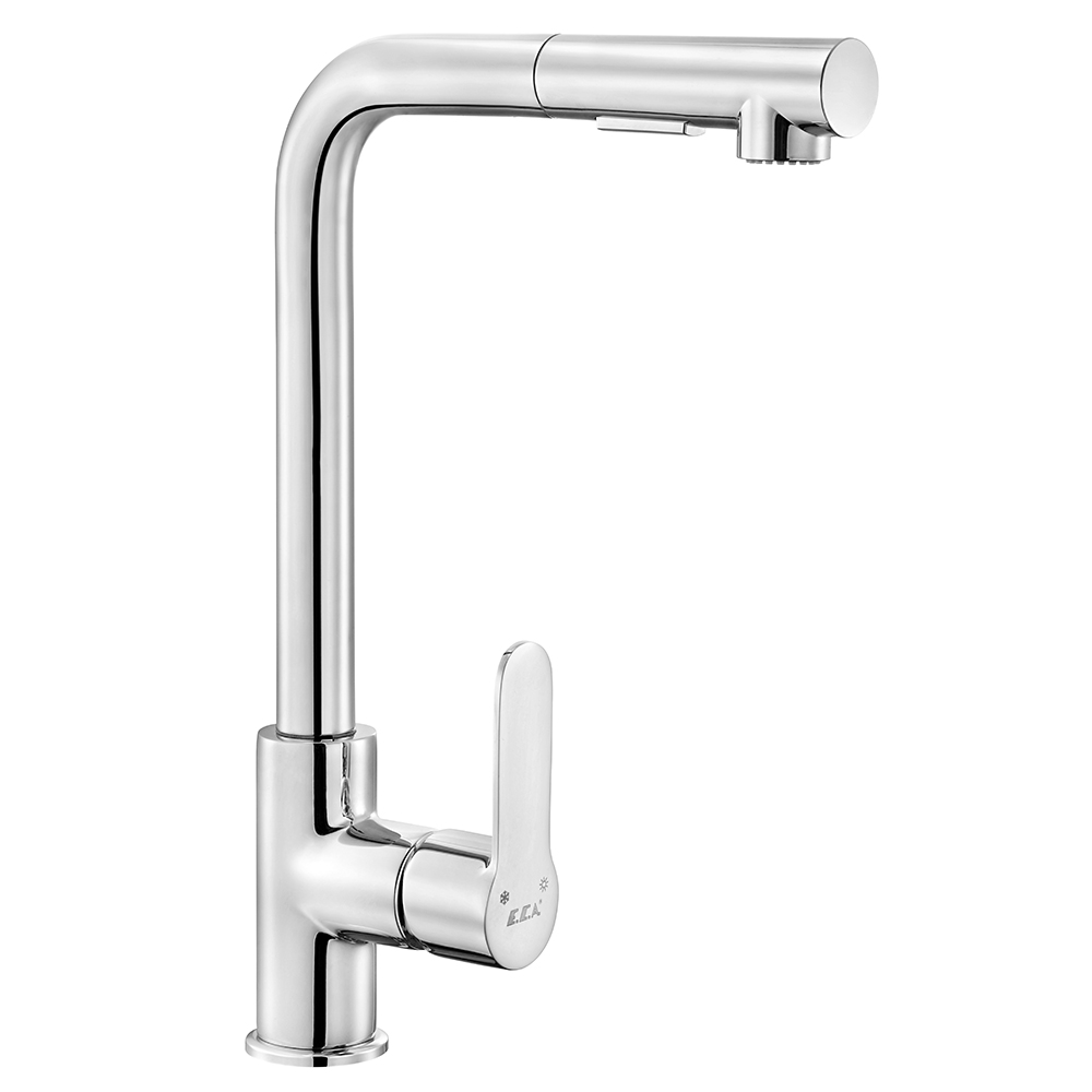 102118128  Спиральный смеситель для мойки Nita - L с ручным душем Eca  - Вид №1