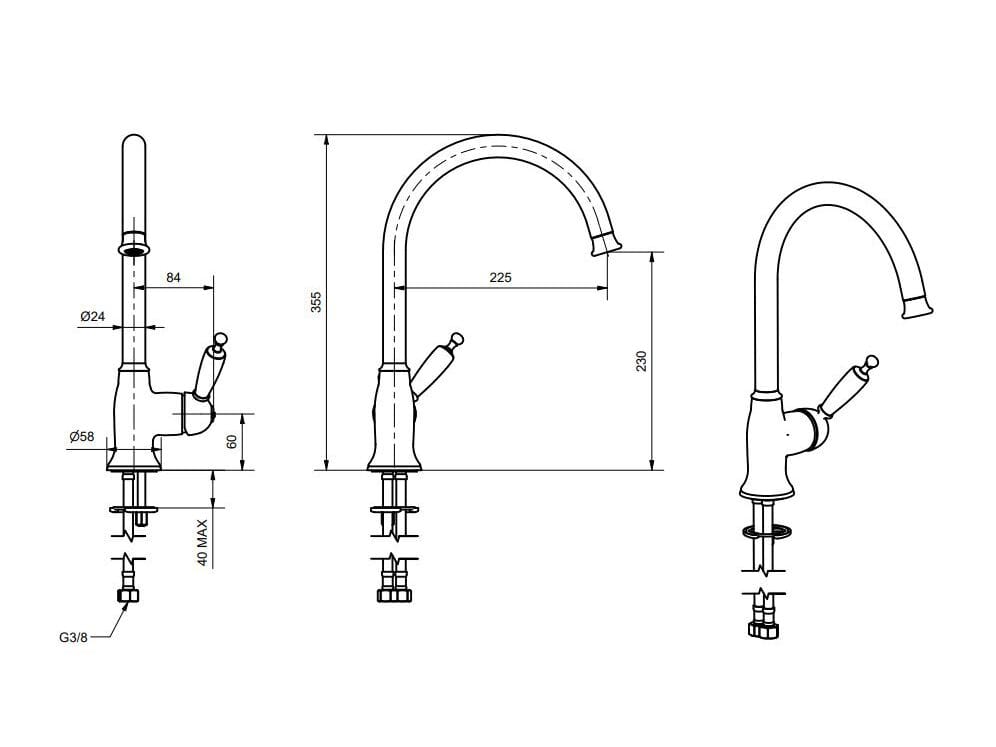 Смеситель для кухни из хромированной латуни Bugnatese Оксфорд ARCH-00047688 - Вид №2