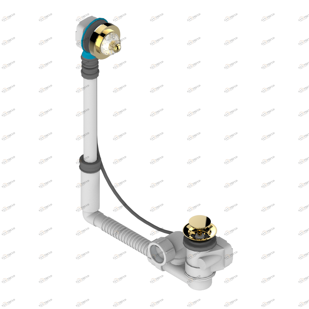 E53-302 Перелив GEBERIT для ванны. Регулируемая высота : от 165 мм до 390 мм регулируемый вынос: от 110мм до 230мм - европейская модель - выпуск Ø 40 мм поставляется со стильный ручкой управления Thg-paris Najem Покрытие PVD золотистый цвет E53-302 CAT.F