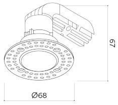 HER Встраиваемый металлический светодиодный светильник  Em303  - Вид №2