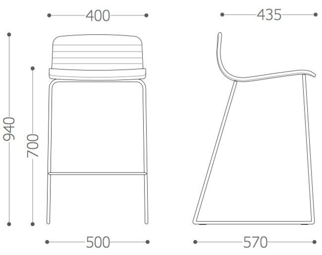 VAGHI Высокий табурет из саночной кожи Union guest U5spc - Вид №2