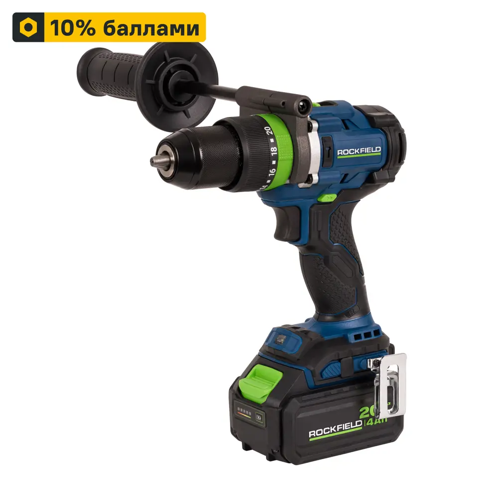 Аккумуляторная дрель-шуруповерт Rockfield RF2094BK с ударным механизмом 89366407 STLM-1498202