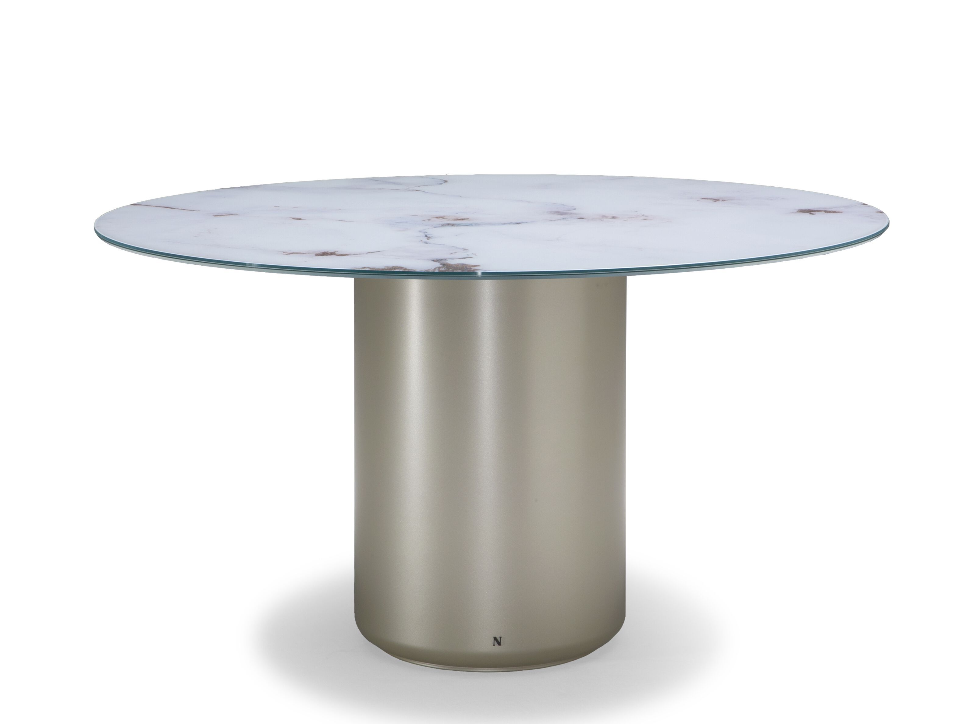 Круглый стол из стали и стекла Natuzzi Italia Deep ARCH-00078668