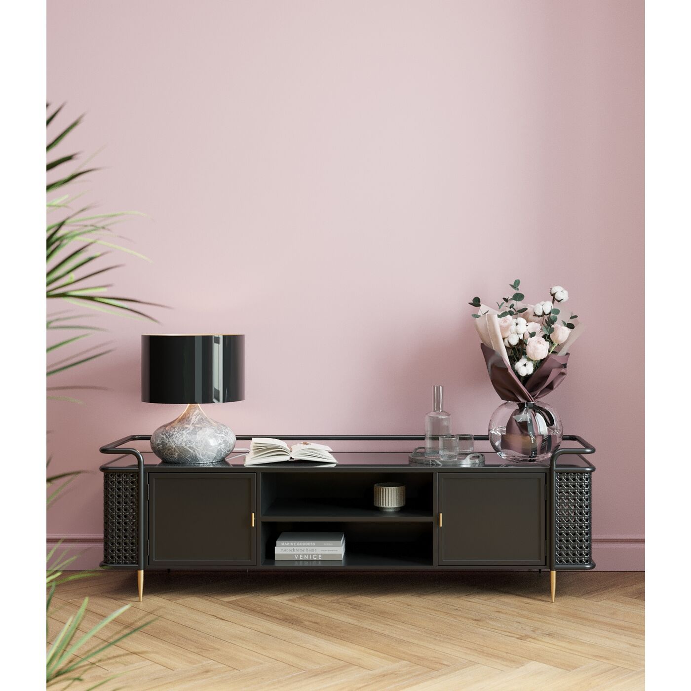 Низкий стальной шкаф для телевизора с распашными дверями KARE Design Fence ARCH-00044649 - Вид №9