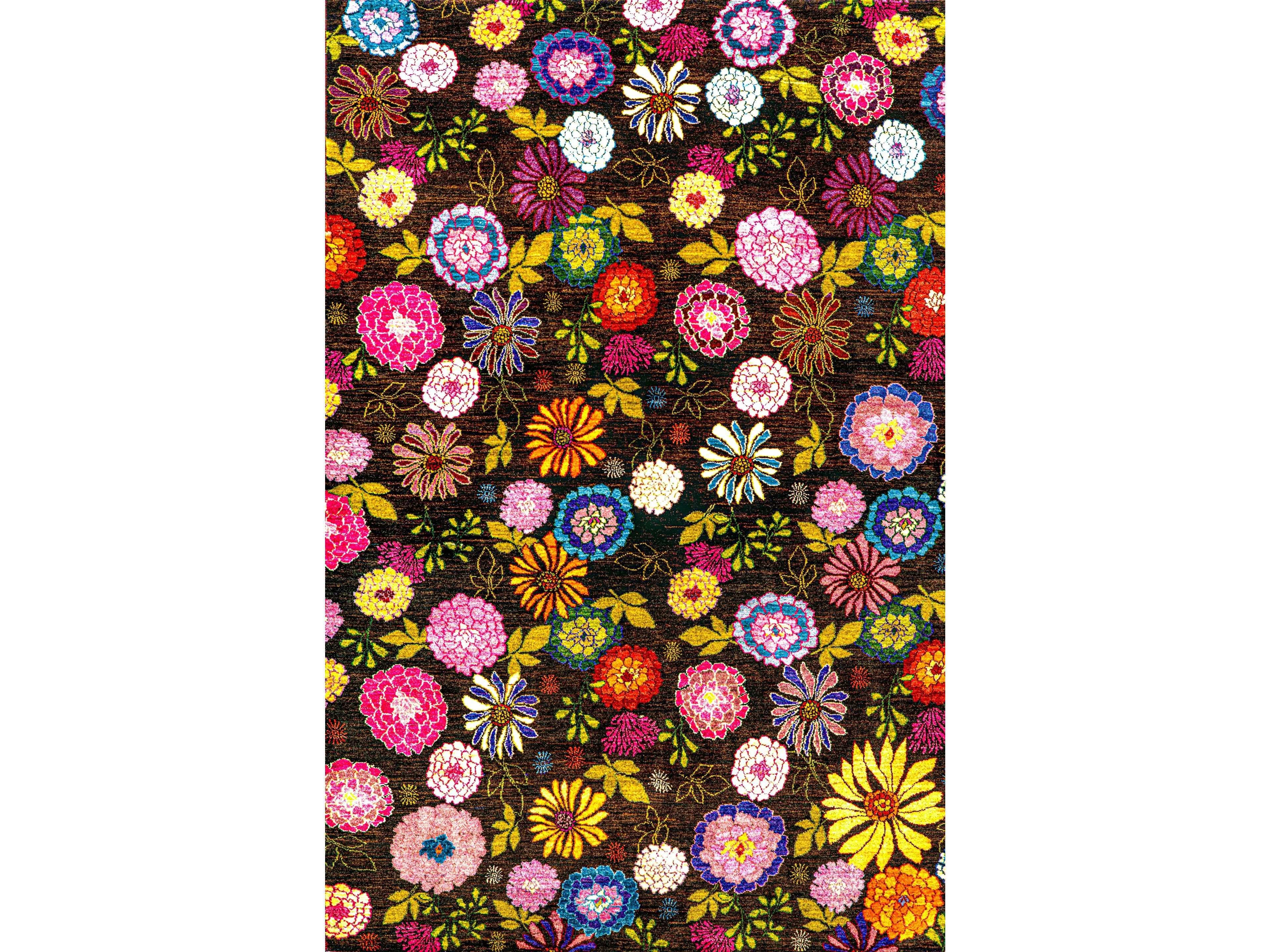 Прямоугольный шерстяной цветочный ковер Zollanvari Ikebana Kyoto-Designer ARCH-00015620