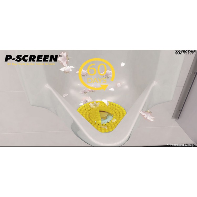 P-SCREEN_Linen_Breeze VECTAIR SYSTEMS P-SCREEN Сеточка с таблеткой для писсуаров - аромат Льняной Бриз Голубой  - Вид №2