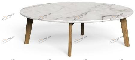 Talenti Круглый журнальный столик из мрамора Cleo teak sun-id-1365376