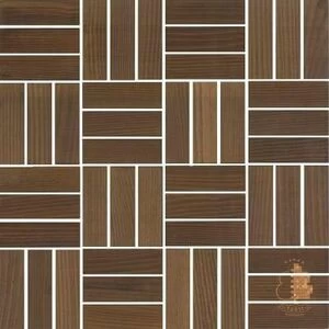 Мозаика и 3D панели из дерева Tarsi Паркет 3t1 Термоясень Селект с брашью (Текстурированная) 331х331 мм.