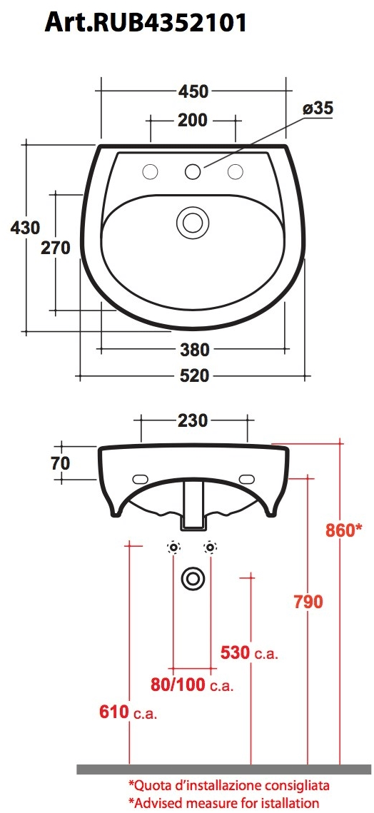 Подвесная раковина настенная овальная Olympia Ceramica RUBINO белая sun-id-1376329 - Вид №8