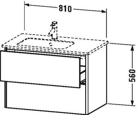 XS417609191 Тумбочка подвесная XSquare #XS4176 810 x 478 мм Серо-коричневый декор Duravit - Вид №1